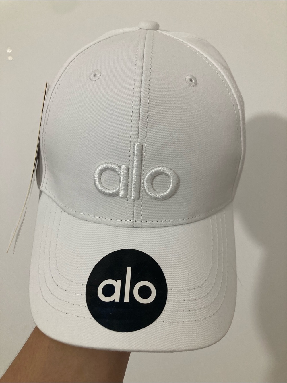 ALO Yoga Kids White Embroidered Logo Cap